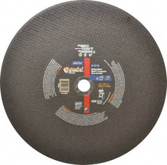 Norton - 14" Aluminum Oxide Cutoff Wheel - 1/8" Thick, 1" Arbor, 4,365 Max RPM, Use with Stationary Tools - Apex Tool & Supply