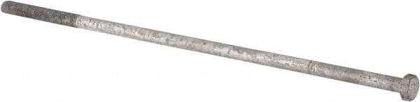 Value Collection - 7/8-9 Thread, 28" Length Under Head, Steel Hex Head Bolt - Hot Dipped Galvanized Coated, UNC Thread, ASTM A307, Grade 2 - Apex Tool & Supply