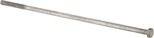 Value Collection - 7/8-9 Thread, 30" Length Under Head, Steel Hex Head Bolt - Hot Dipped Galvanized Coated, UNC Thread, ASTM A307, Grade 2 - Apex Tool & Supply