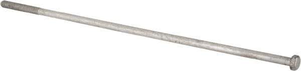 Value Collection - 7/8-9 Thread, 36" Length Under Head, Steel Hex Head Bolt - Hot Dipped Galvanized Coated, UNC Thread, ASTM A307, Grade 2 - Apex Tool & Supply