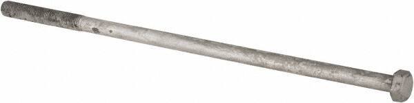 Value Collection - 1-8 Thread, 26" Length Under Head, Steel Hex Head Bolt - Hot Dipped Galvanized Coated, UNC Thread, ASTM A307, Grade 2 - Apex Tool & Supply