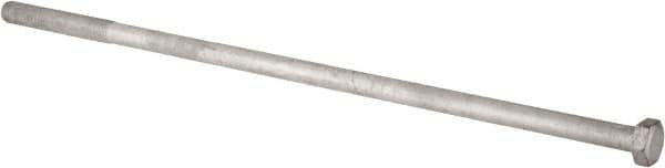 Value Collection - 1-8 Thread, 30" Length Under Head, Steel Hex Head Bolt - Hot Dipped Galvanized Coated, UNC Thread, ASTM A307, Grade 2 - Apex Tool & Supply