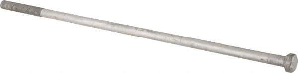 Value Collection - 1-8 Thread, 34" Length Under Head, Steel Hex Head Bolt - Hot Dipped Galvanized Coated, UNC Thread, ASTM A307, Grade 2 - Apex Tool & Supply
