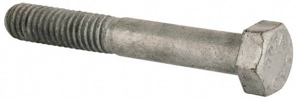 Value Collection - 5/16-18 Thread, 2-1/4" Length Under Head, Steel Hex Head Bolt - Hot Dipped Galvanized Coated, UNC Thread, ASTM A307, Grade 2 - Apex Tool & Supply
