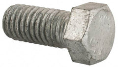 Value Collection - 7/16-14 Thread, 1" Length Under Head, Steel Hex Head Bolt - Hot Dipped Galvanized Coated, UNC Thread, ASTM A307, Grade 2 - Apex Tool & Supply