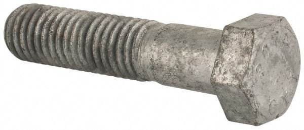 Value Collection - 1/2-13 Thread, 2-1/4" Length Under Head, Steel Hex Head Bolt - Hot Dipped Galvanized Coated, UNC Thread, ASTM A307, Grade 2 - Apex Tool & Supply