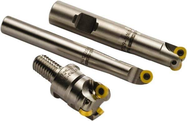 Seco - 25mm Cutting Diam, 4mm Max Depth of Cut, Modular Connection Indexable Copy End Mill - 3 Inserts, RD.. 0803 Insert, R217.29 Toolholder, Through Coolant - Apex Tool & Supply
