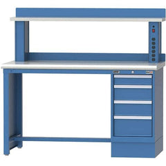 LISTA - 72 Wide x 30" Deep x 51-1/4" High, Plastic Laminate Workstation - Fixed Legs, Classic Blue - Apex Tool & Supply
