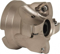 Seco - 4 Inserts, 1.34" Cutter Diam, 0.08" Max Depth of Cut, Indexable High-Feed Face Mill - 3/4" Arbor Hole Diam, 0.32" Keyway Width, 1.6" High, R220.21 Toolholder, 218.19-160.. Inserts, Series R220.21 - Apex Tool & Supply