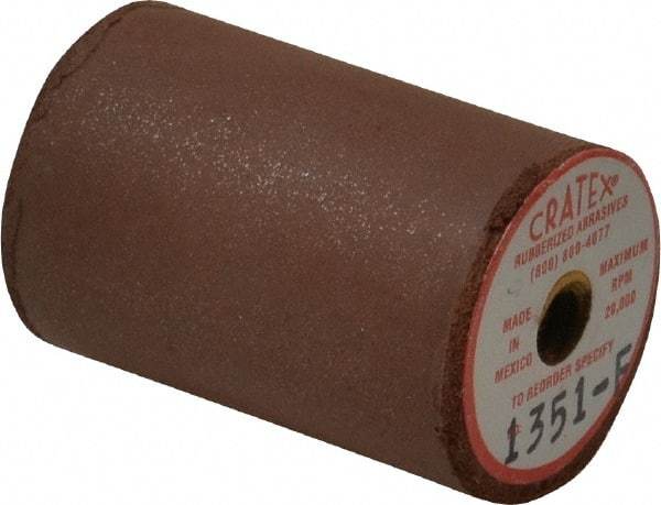 Cratex - 1" Max Diam x 1-1/2" Long, Cylinder, Rubberized Point - Fine Grade, Silicon Carbide, 1/4" Arbor Hole, Unmounted - Apex Tool & Supply