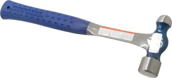 Estwing - 1 Lb Head Ball Pein Hammer - Steel Handle, 1-3/16" Face Diam, 13" OAL, Steel with Nylon-Vinyl Grip - Apex Tool & Supply