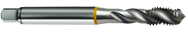 M10x1.5 6H 3-Flute Cobalt Yellow Ring Semi-Bottoming 40 degree Spiral Flute Tap-Bright - Apex Tool & Supply