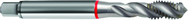 M8x1.25 6H 3-Flute Cobalt Red Ring Semi-Bottoming 40 degree Spiral Flute Tap-Bright - Apex Tool & Supply