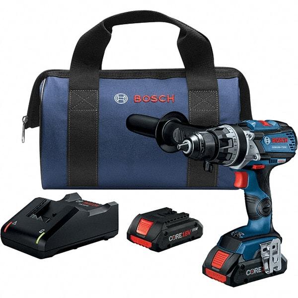 Bosch - 18 Volt 1/2" Keyless Chuck Cordless Hammer Drill - 0 to 31,500 BPM, 0 to 2,100 RPM, Reversible - Apex Tool & Supply