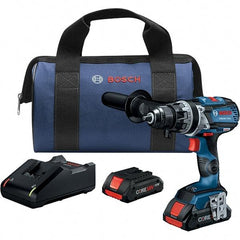 Bosch - 18 Volt 1/2" Keyless Chuck Cordless Hammer Drill - 0 to 31,500 BPM, 0 to 2,100 RPM, Reversible - Apex Tool & Supply