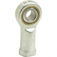 Tritan - 3/16" ID, 1-9/16" Max OD, 1,624 Lb Max Static Cap, Female Spherical Rod End - 10-32 LH, 5/16" Shank Diam, 1/2" Shank Length, Zinc Plated Carbon Steel with Sintered Oil Impregnated Bronze Raceway - Apex Tool & Supply