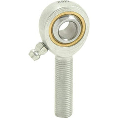 Tritan - 3/8" ID, 2-7/16" Max OD, 4,012 Lb Max Static Cap, Male Spherical Rod End - 3/8-24 RH, 1/2" Shank Diam, 1-1/4" Shank Length, Zinc Plated Carbon Steel with Sintered Oil Impregnated Bronze Raceway - Apex Tool & Supply