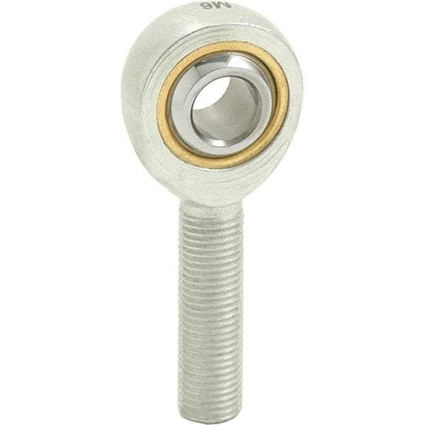 Tritan - 5/8" ID, 3-3/8" Max OD, 7,400 Lb Max Static Cap, Male Spherical Rod End - 5/8-18 RH, 3/4" Shank Diam, 1-5/8" Shank Length, Zinc Plated Carbon Steel with Sintered Oil Impregnated Bronze Raceway - Apex Tool & Supply