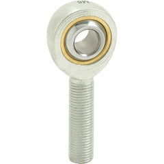 Tritan - 5/16" ID, 2-5/16" Max OD, 2,796 Lb Max Static Cap, Male Spherical Rod End - 5/16-24 RH, 7/16" Shank Diam, 1-1/4" Shank Length, Zinc Plated Carbon Steel with Sintered Oil Impregnated Bronze Raceway - Apex Tool & Supply