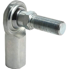 Tritan - 5/8" ID, 9,800 Lb Max Static Cap, Female Spherical Rod End - 5/8-18 UNF RH, 3/4" Shank Diam, 1-3/8" Shank Length, Zinc Plated Carbon Steel with PTFE Lined Chrome Steel Raceway - Apex Tool & Supply