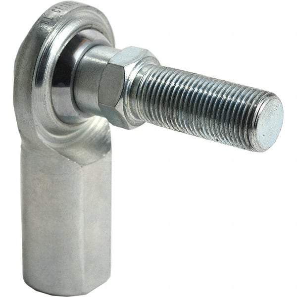 Tritan - 5/8" ID, 9,813 Lb Max Static Cap, Male Spherical Rod End - 5/8-18 RH, 3/4" Shank Diam, 1-5/8" Shank Length, Zinc Plated Carbon Steel with Low Carbon Steel Raceway - Apex Tool & Supply