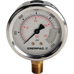 Enerpac - Hydraulic Pressure Gages & Adapters Type: Glycerine Filled Pressure Rating: 3000 - Apex Tool & Supply