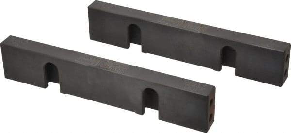 Snap Jaws - 8" Wide x 1.53" High x 0.73" Thick, Step Vise Jaw - Steel, Fixed Jaw, Compatible with 6" Vises - Apex Tool & Supply