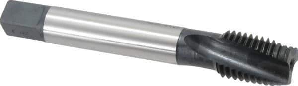 Emuge - 7/8-9 UNC 3 Flute 3BX Modified Bottoming Spiral Flute Tap - Cobalt, Oxide Finish, 5.512" OAL, Right Hand Flute, Right Hand Thread, Series Rekord D-Ti - Apex Tool & Supply