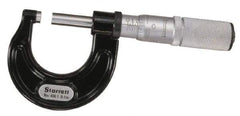 Starrett - 125 to 150mm Range, 0.01mm Graduation, Mechanical Outside Micrometer - Ratchet Stop Thimble, Accurate to 0.004mm - Apex Tool & Supply