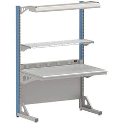 LISTA - 60 Wide x 30" Deep x 84" High, Plastic Laminate Workstation - Fixed Legs, Classic Blue - Apex Tool & Supply