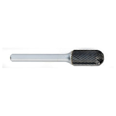 ‎SC-3 -9mm × 19mm LOC × 6mm Shank × 50mm OAL Cylindrical Ball Nose Carbide Medium Right Hand Spiral Burr - Apex Tool & Supply