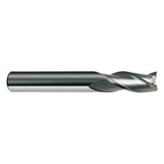 3/8 Dia. x 3 Overall Length 3-Flute Square End Solid Carbide SE End Mill-Round Shank-Center Cut-Uncoated - Apex Tool & Supply