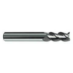 1/4" Dia. - 2-1/2" OAL - 45° Helix Bright Carbide End Mill - 3 FL - Apex Tool & Supply