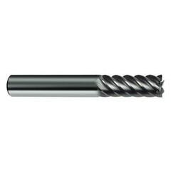 3/8" Dia. - 2-1/2" OAL - 45° Helix Bright Carbide End Mill - 6 FL - Apex Tool & Supply