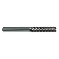 1/2" Dia. - 4-1/2" OAL - 45° Helix Bright Carbide End Mill - 6 FL - Apex Tool & Supply