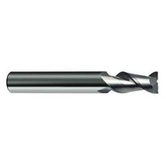 8mm Dia. - 63mm OAL - 45° Helix Bright Carbide End Mill - 2 FL - Apex Tool & Supply