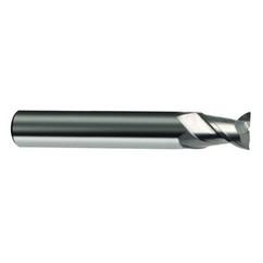 8mm Dia. - 58mm OAL - 45° Helix Bright Carbide End Mill - 2 FL - Apex Tool & Supply