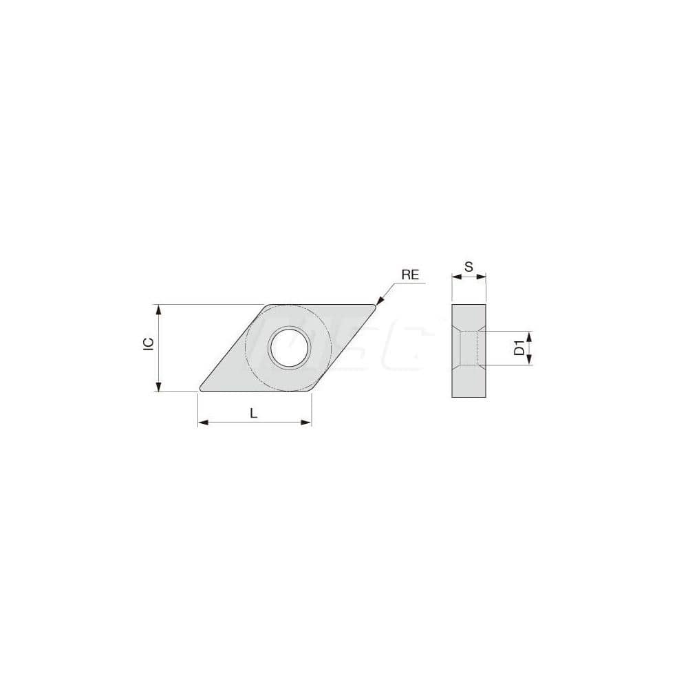 Turning Insert:  DNMG431 T5115,  Solid Carbide TiCN, Al2O3 & TiN Finish,  Neutral,  1/2″ Inscribed Circle,  0.0160″ Corner Radius,  55.0 &deg N/A Diamond,  Series  DNMG