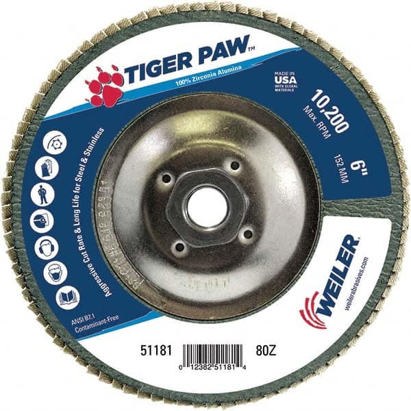 Weiler - Flap Discs Abrasive Type: Coated Flap Disc Type: Type 29 - Apex Tool & Supply