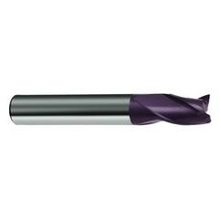 8.5mm Dia. x 66mm Overall Length 3-Flute Square End Solid Carbide SE End Mill-Round Shank-Center Cut-Firex - Apex Tool & Supply