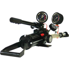 Enerpac - Manual Hydraulic Pumps Number of Stages: 2.000 Oil Volume Per Stroke (Cu. In.): 0.221 - Apex Tool & Supply