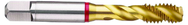 12-24 2B 3-Flute PM Cobalt Red Ring Semi-Bottoming 40 degree Spiral Flute Tap-TiN - Apex Tool & Supply