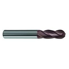 1/4" Dia. - 2-1/2" OAL - 4 FL Variable Helix Nano-A Carbide Ball Nose End Mill - Apex Tool & Supply