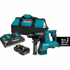 Makita - 36 Volt 1-1/8" SDS Plus Chuck Cordless Rotary Hammer - 5000 BPM, 0 to 980 RPM, Reversible - Apex Tool & Supply