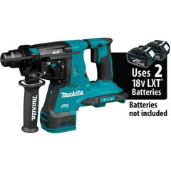 Makita - 36 Volt 1-1/8" SDS Plus Chuck Cordless Rotary Hammer - 5000 BPM, 0 to 980 RPM, Reversible - Apex Tool & Supply