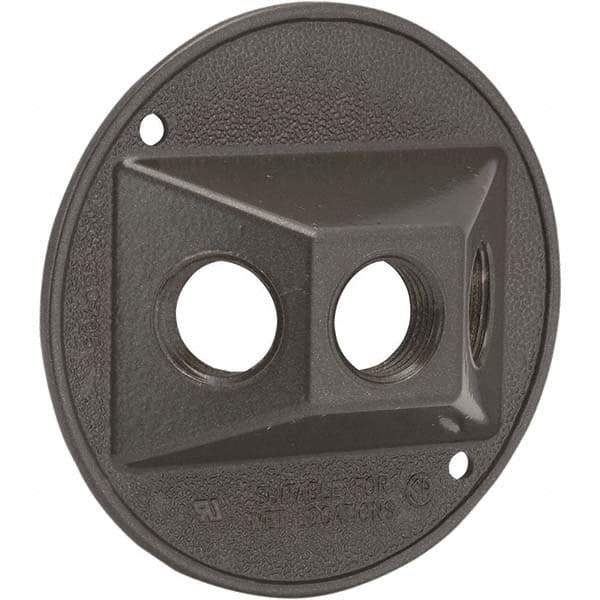 Hubbell-Raco - Weatherproof Box Covers Cover Shape: Round Number of Holes in Outlet: 3 - Apex Tool & Supply