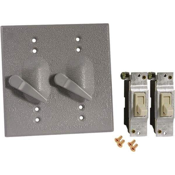 Hubbell-Raco - Weatherproof Box Covers Cover Shape: Rectangle Number of Holes in Outlet: 2 - Apex Tool & Supply