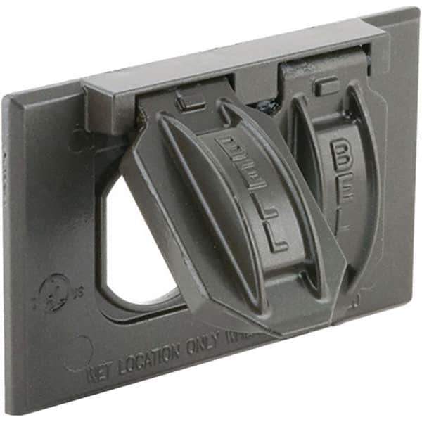 Hubbell-Raco - Weatherproof Box Covers Cover Shape: Rectangle Number of Holes in Outlet: 2 - Apex Tool & Supply