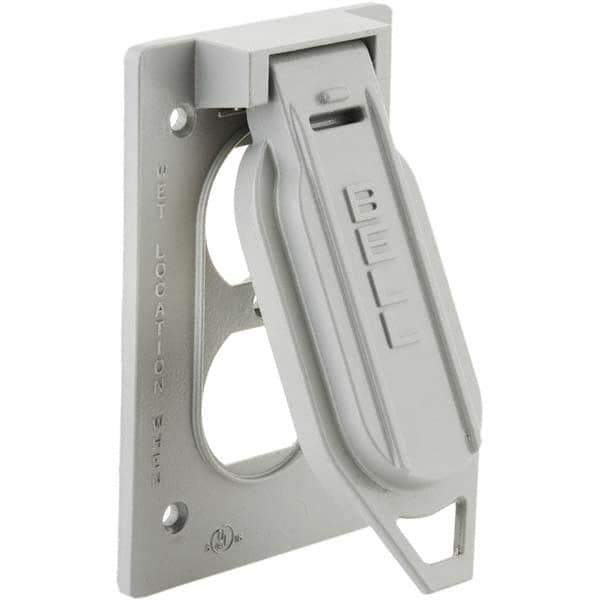 Hubbell-Raco - Weatherproof Box Covers Cover Shape: Rectangle Number of Holes in Outlet: 2 - Apex Tool & Supply