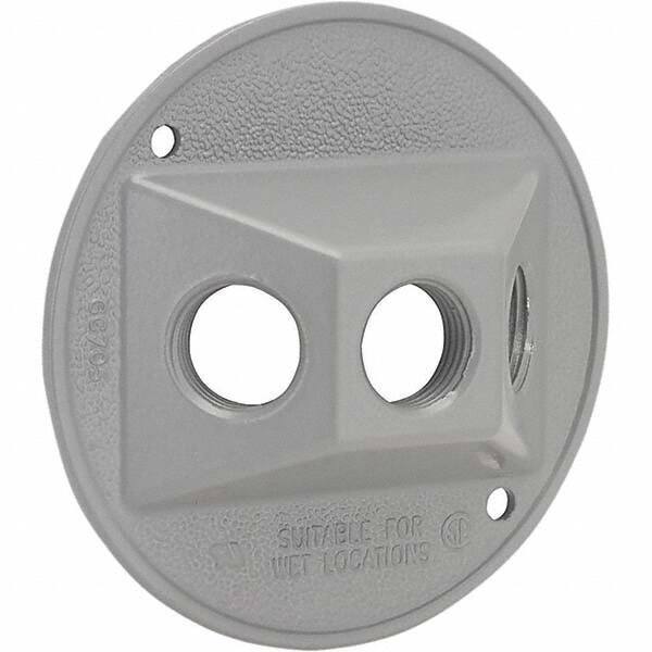 Hubbell-Raco - Weatherproof Box Covers Cover Shape: Round Number of Holes in Outlet: 3 - Apex Tool & Supply